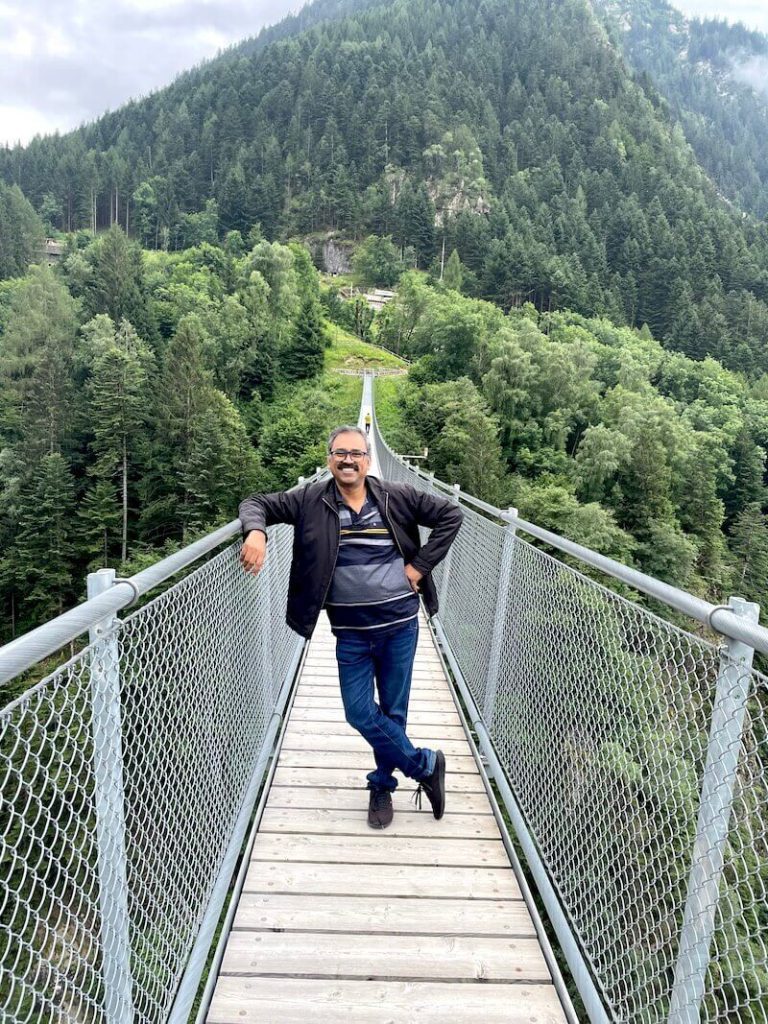 Man standing on the Hanging Bridge