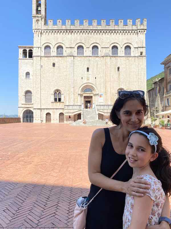 My daughter and I in Gubbio during summer