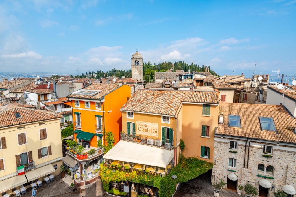 A view of Sirmione, Italy from the walls of Castello Scaligero