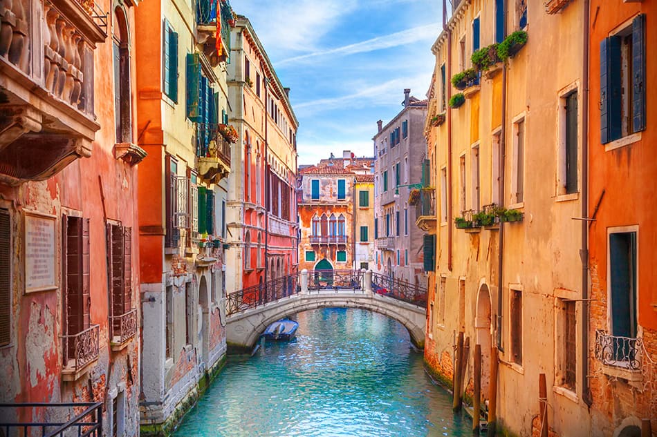 Small canal in venice italy