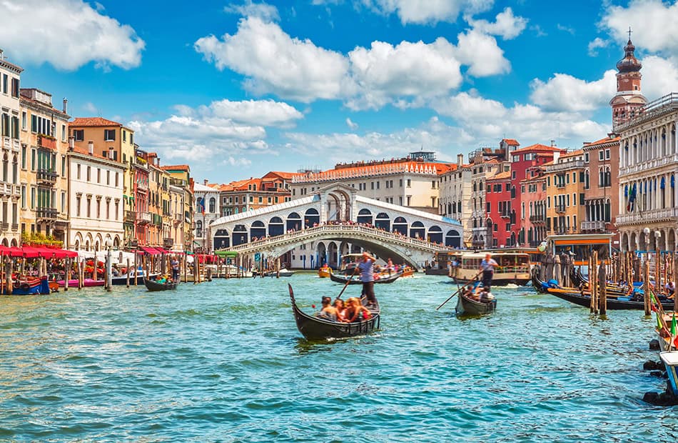 Rialto Bridge and the Grand Canal in Venice