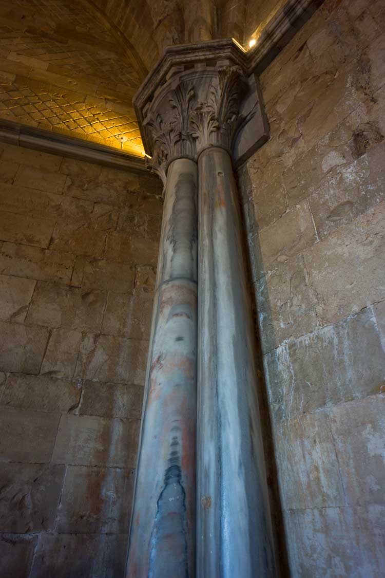 Interior columns at Castel del Monte