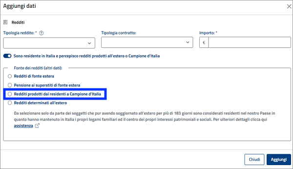 Modify the income to get the 70% exemption in Italy