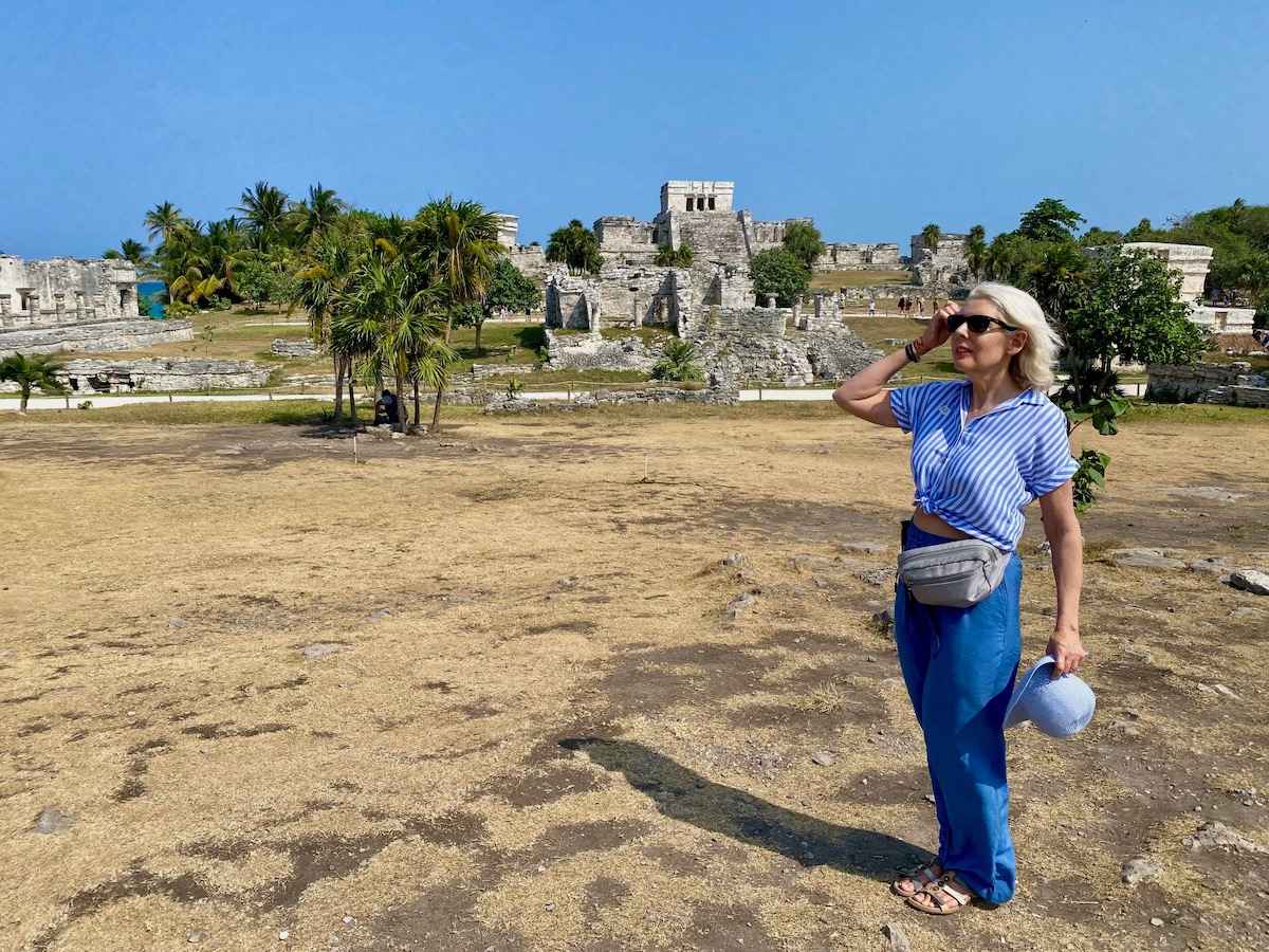 Carol Perehudoff at Tulum Ruins.