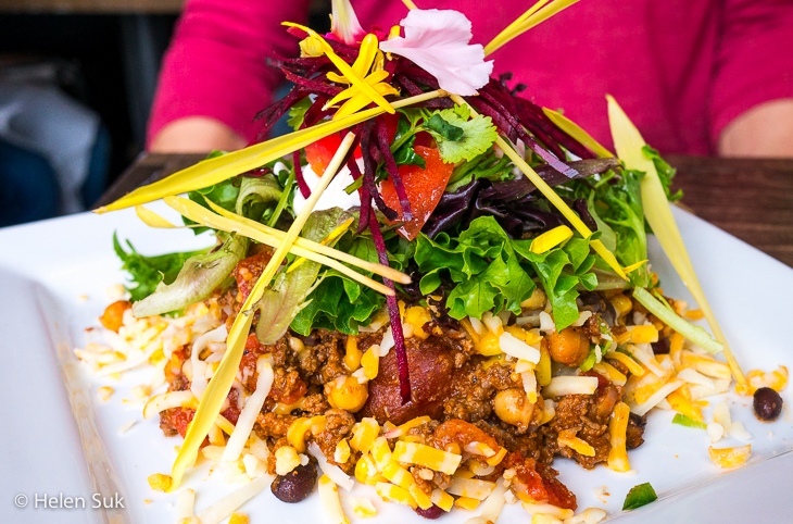 Pow Wow Cafe Taco with Beef Chili