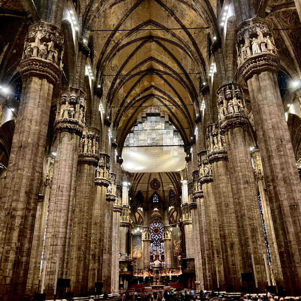 The view inside the Duomo of Milan