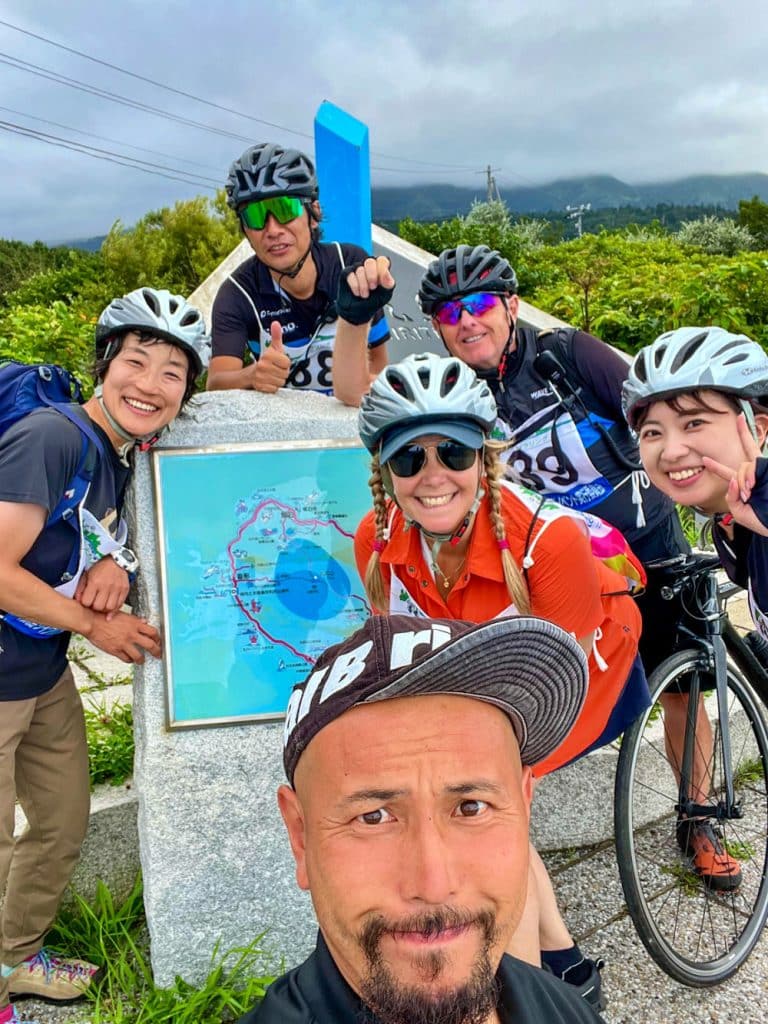 Cycling crew on Rishiri Island