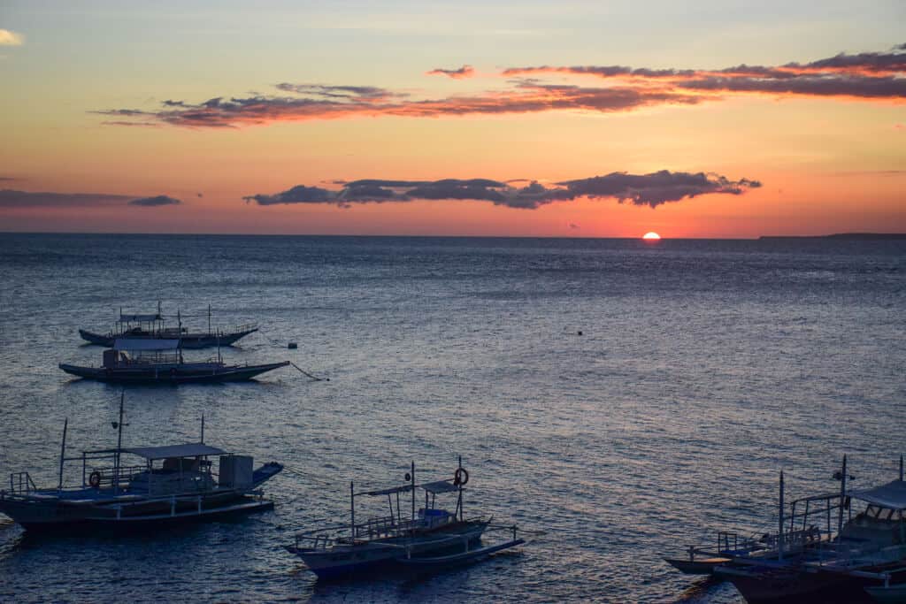 Apo Island at sunset in the Philippines