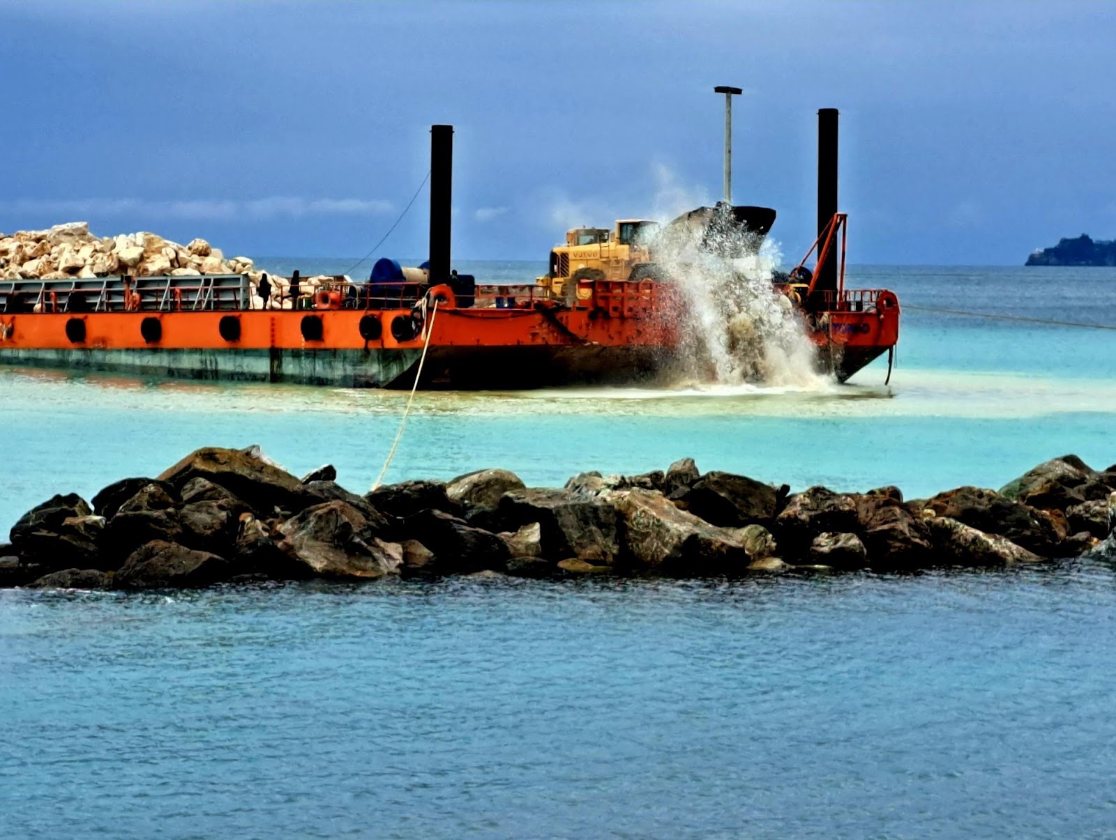 A boat in the water