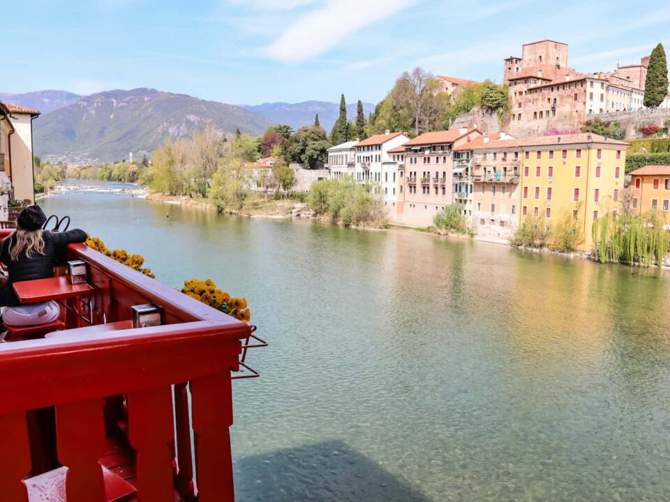 View from Ponte degli Alpini in Bassano del Grappa