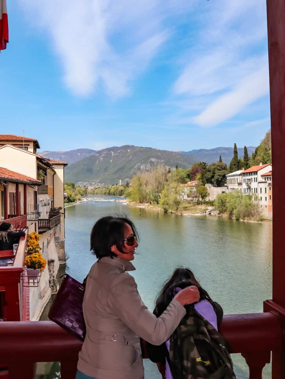 View from Ponte degli Alpini in Bassano del Grappa