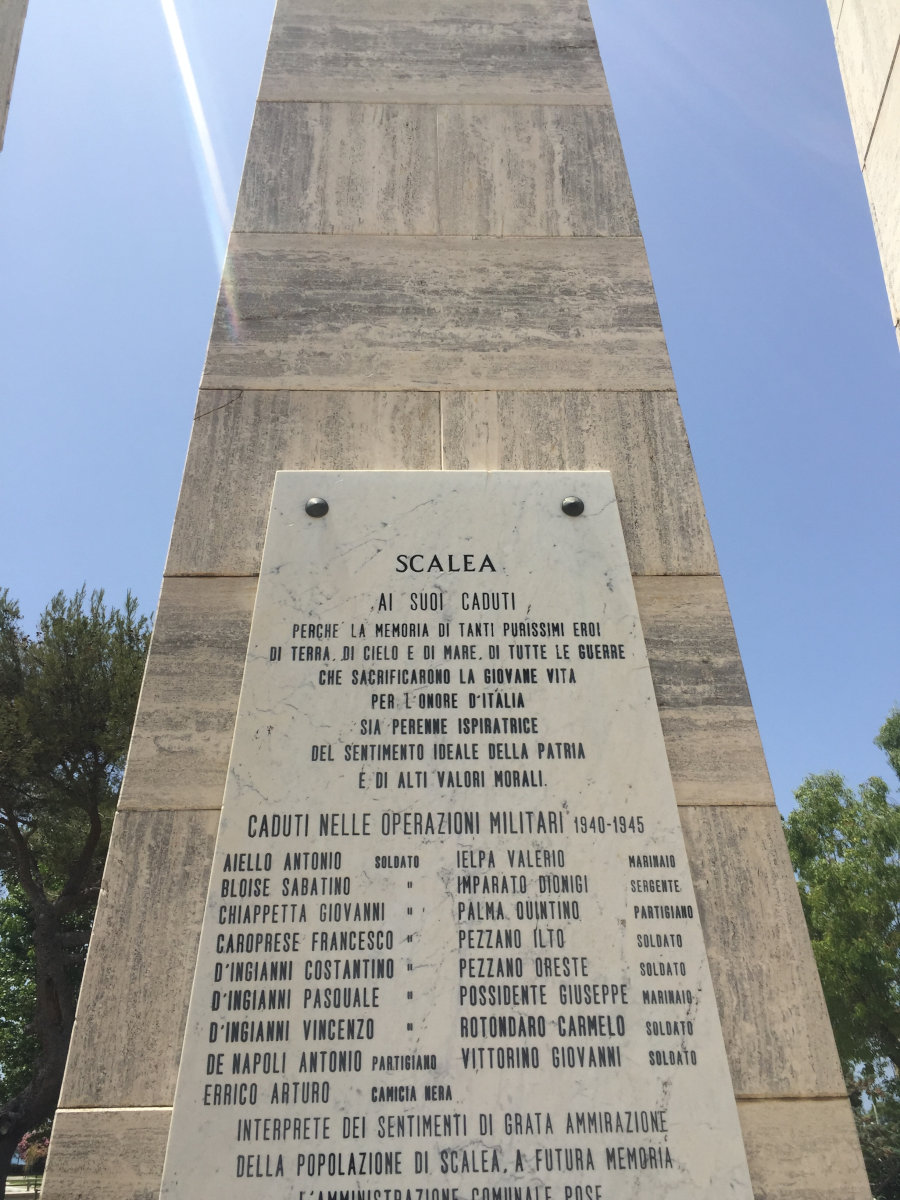 Every town in Calabria features a Monumento ai Caduti. A monument honoring those who sacrificed their lives in wars—an essential tribute to the young men who gave everything.