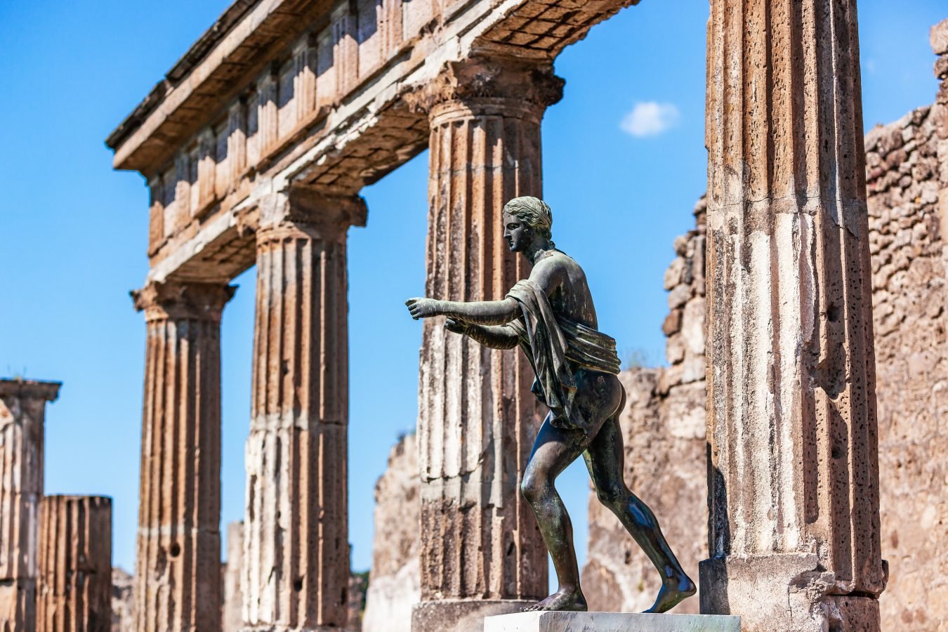 Statue of Apollo at the Temple of Apollo in Pompeii, a historic site