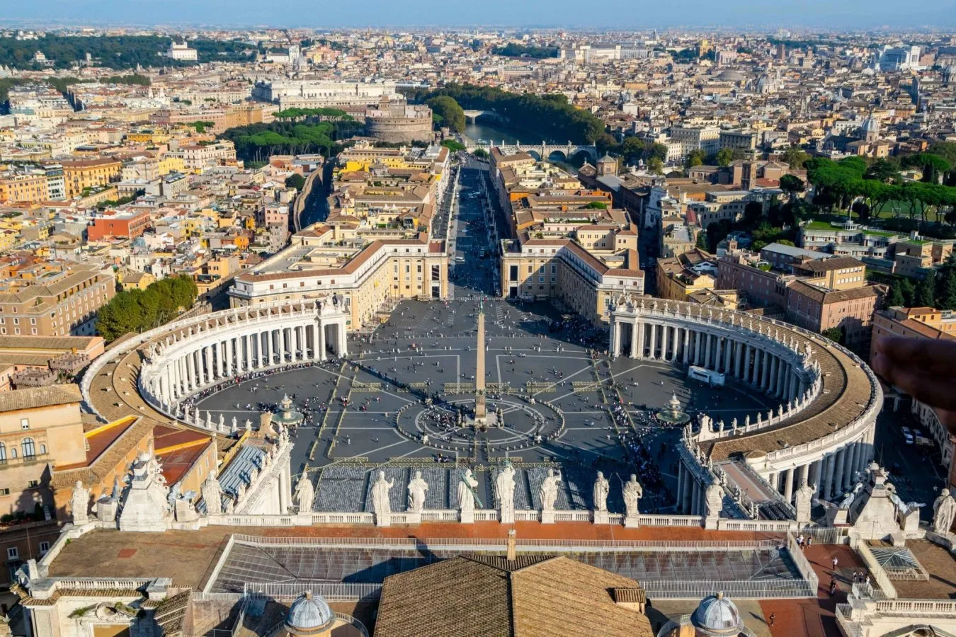 View of Piazza San Pietro from atop St. Peter's dome