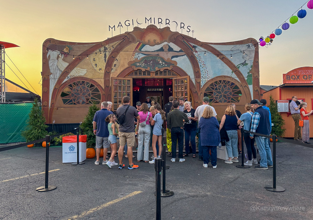 Rochester Fringe Festival Magic Mirrors Spiegeltent theatre exterior