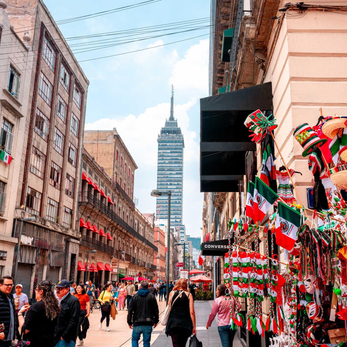 Busy street in Mexico City