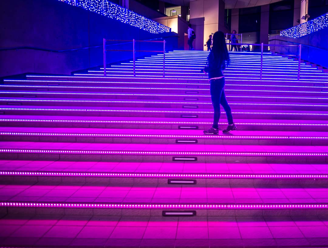 Colorful stairs in Odaiba, Tokyo