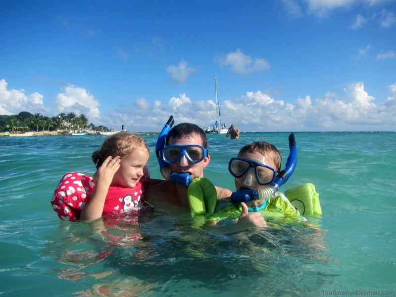 Snorkelers in Akumal Mexico