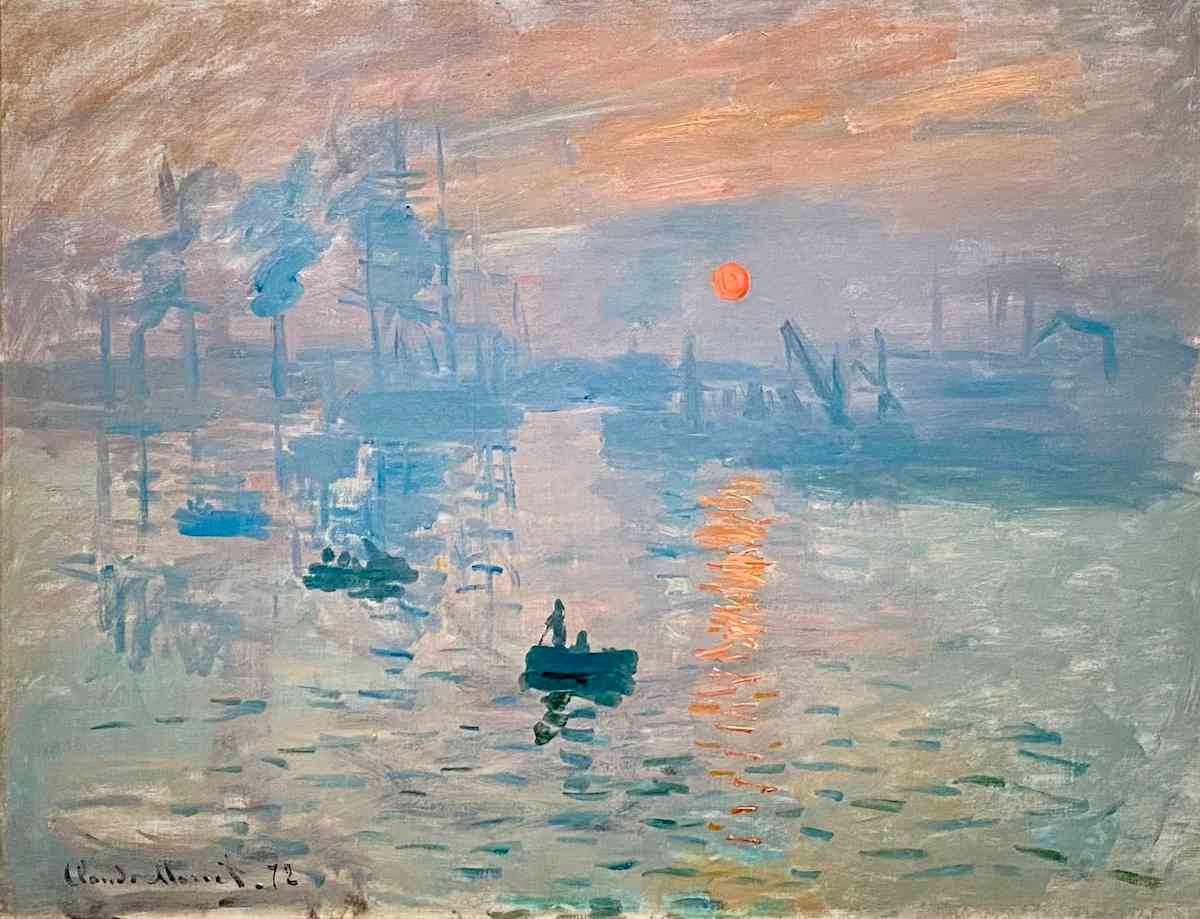 Impressionist painting of a sunrise by Monet