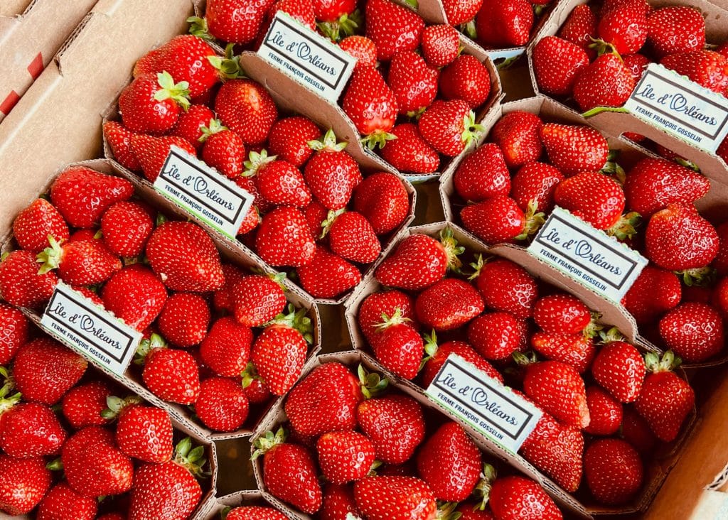 ile d'Orléans strawberries at farmstand