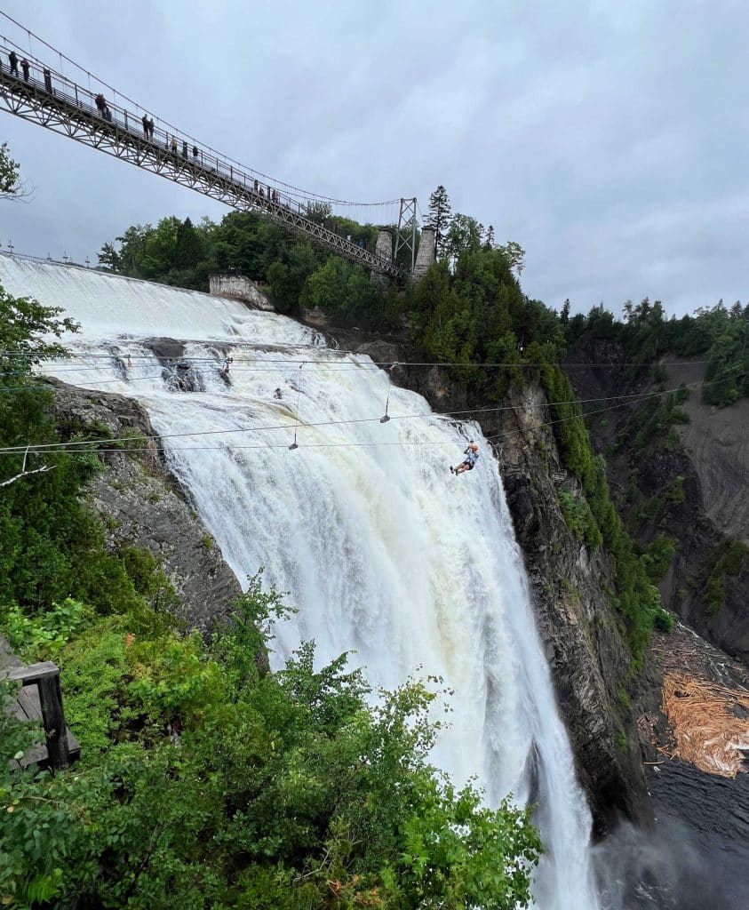 zipping at montmorecy falls quebec city