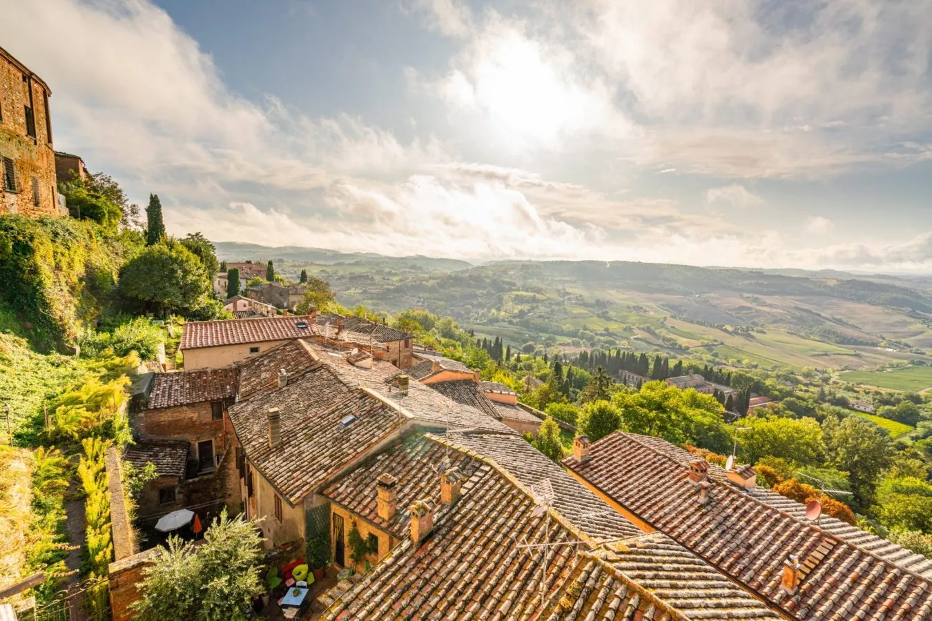 Expansive view of the countryside from the edge of Montepulciano—an essential stop on any Tuscany itinerary!