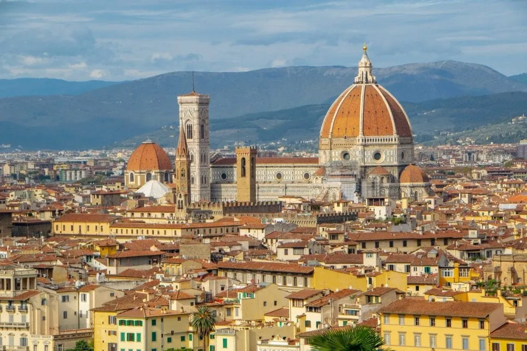 Florence's Duomo viewed from Piazzale Michelangelo, one of the must-see sites in Italy