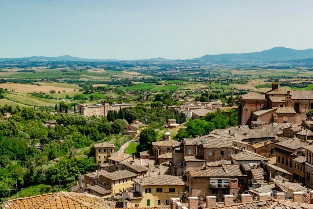 Rooftops of Siena during a honeymoon trip: capturing the charm of Tuscany