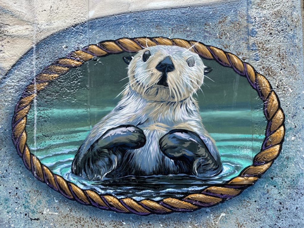 Sea otter street art in Victoria on Vancouver Island