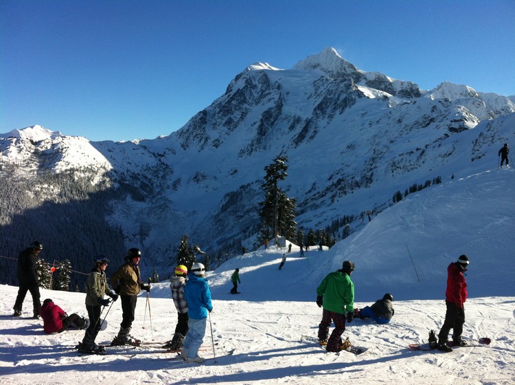 Mount Baker Ski area, view of mountain landscapes from summit