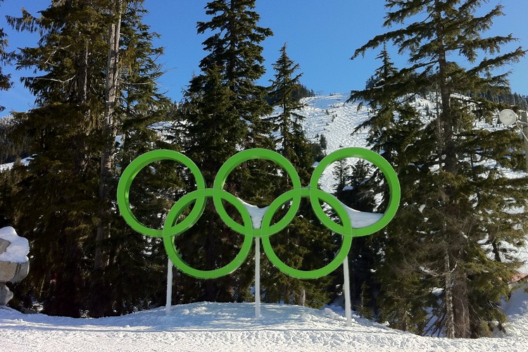 Olympic Rings at Cypress Mountain ski resort near Vancouver