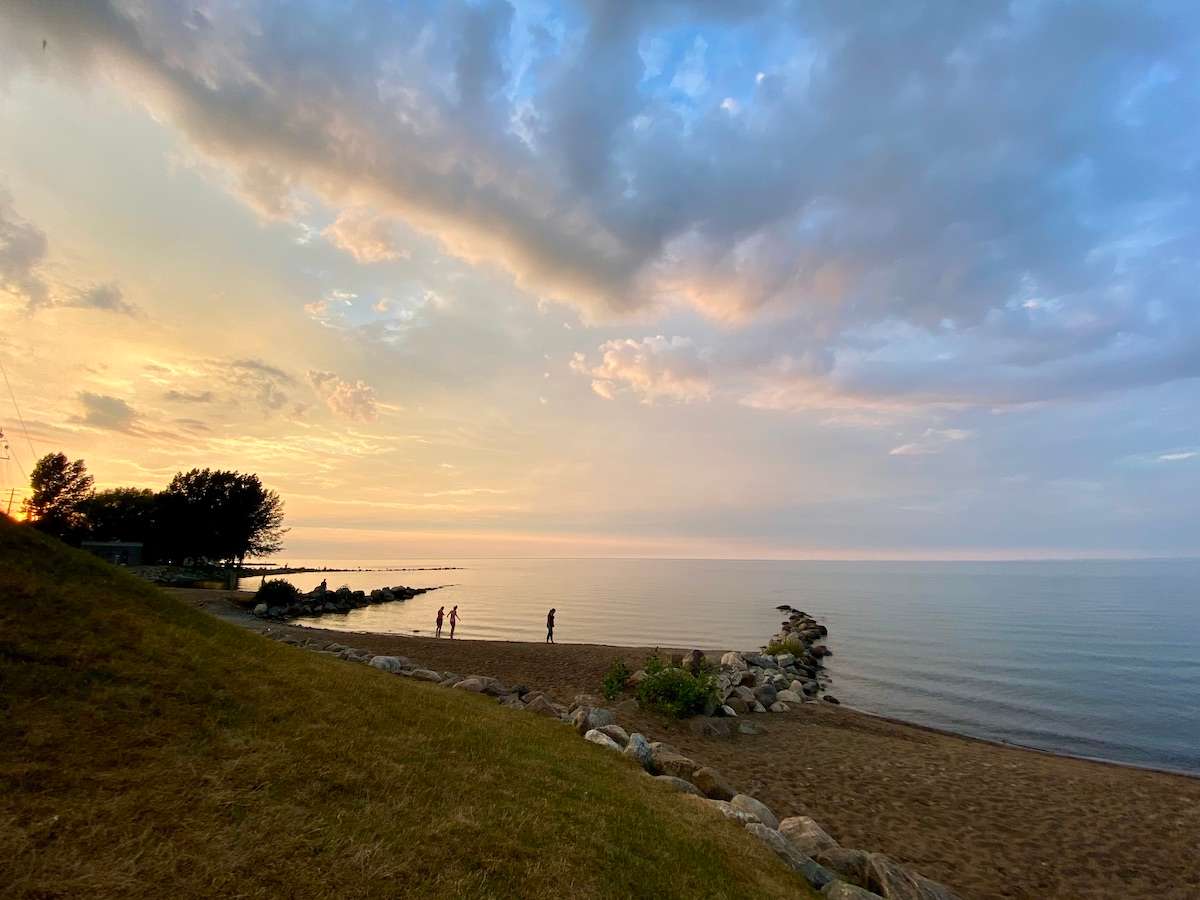 Northwinds Beach near Blue Mountain Village at sunset.