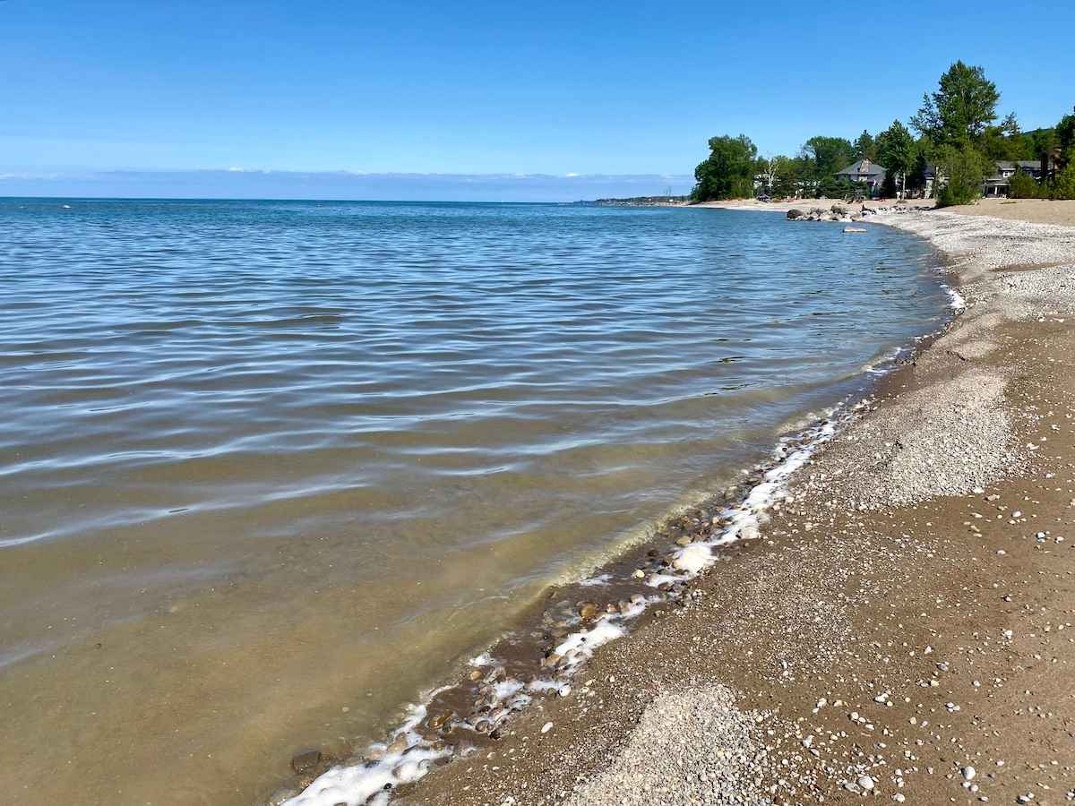 Pebble beach at Peasemarsh Conservation Area.