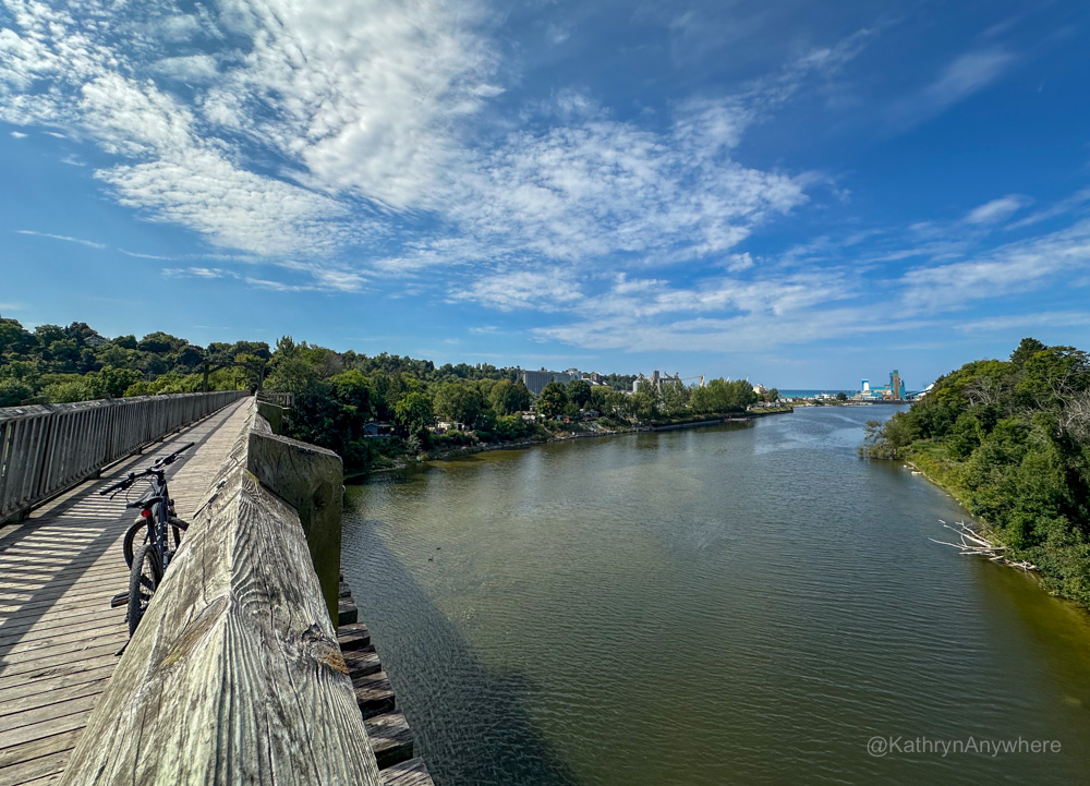 Goderich and Lake Huron from rail bridge, photo by Paul McGrath