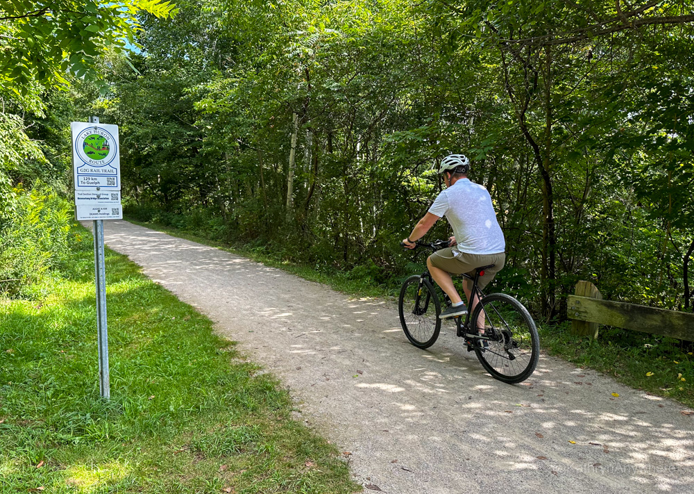 Paul McGrath of Paisley riding on the G2G rail trail Lake Huron Route