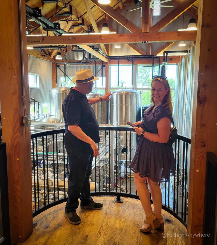 Kat and Gary in Cowbell Brewery Tour Blyth Ontario