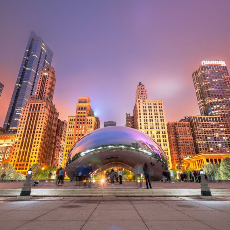 Cloud Gate (the Bean) in Millennium Park, Chicago