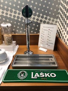 a beer tap on a counter