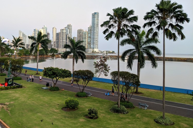 Cinta Costera pathway in Panama City, Panama