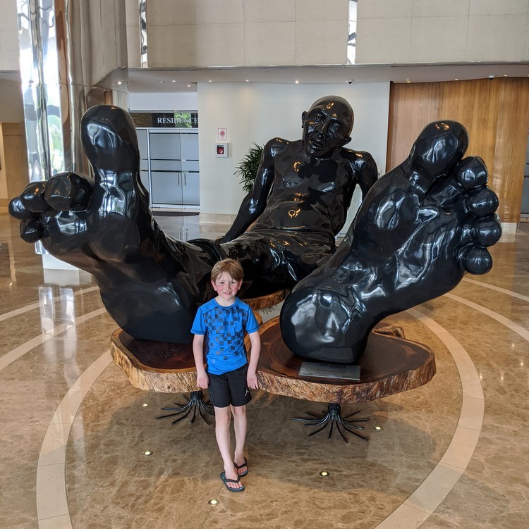 Big Foot statue at JW Marriott Hotel Panama City