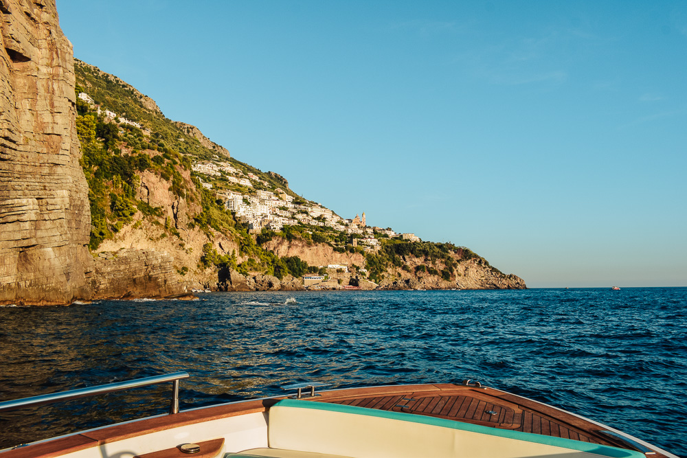 The beautiful Amalfi Coast at sunset