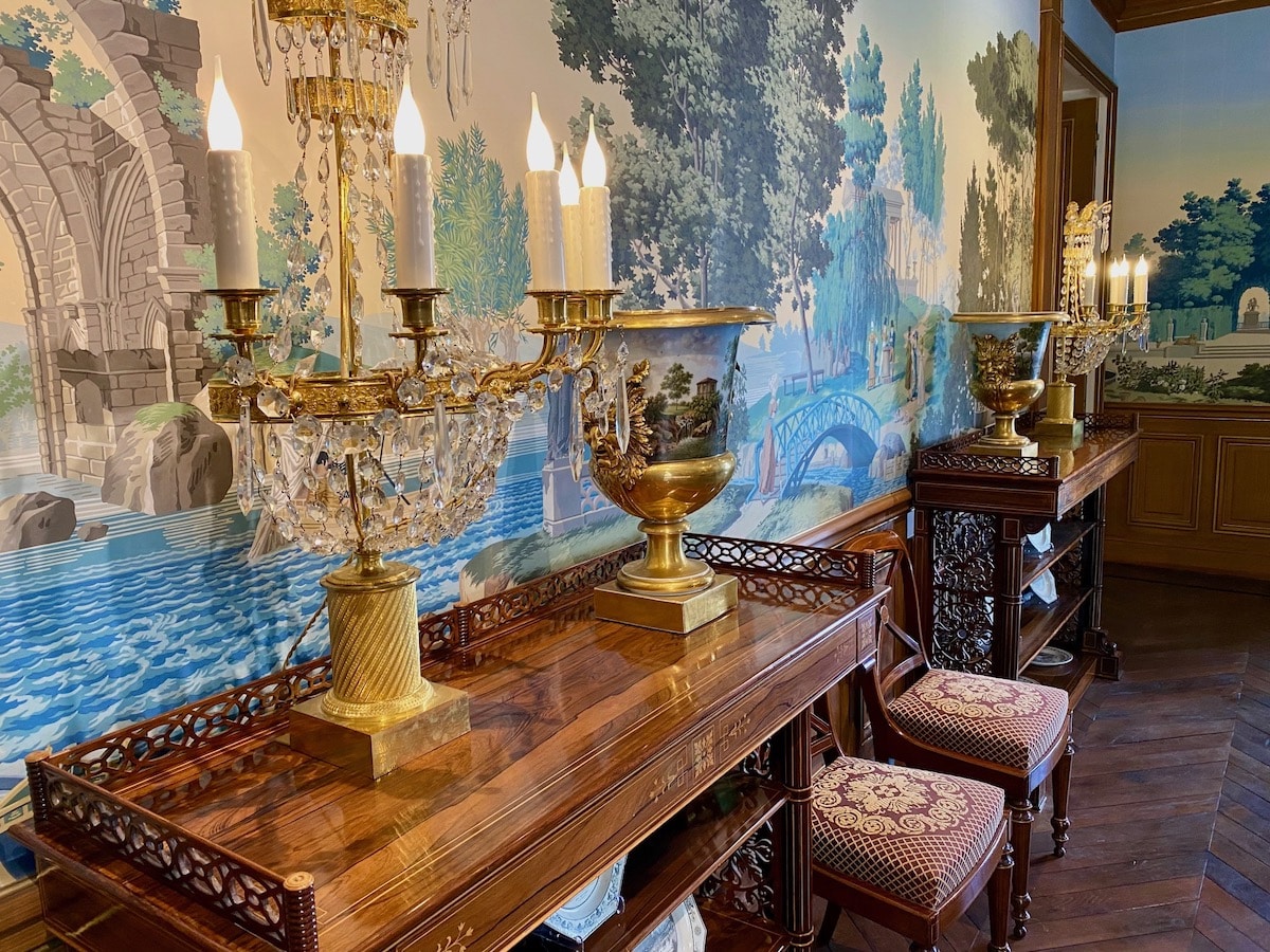 The elegant dining room in the Maison Caillebotte in Yerres, France.