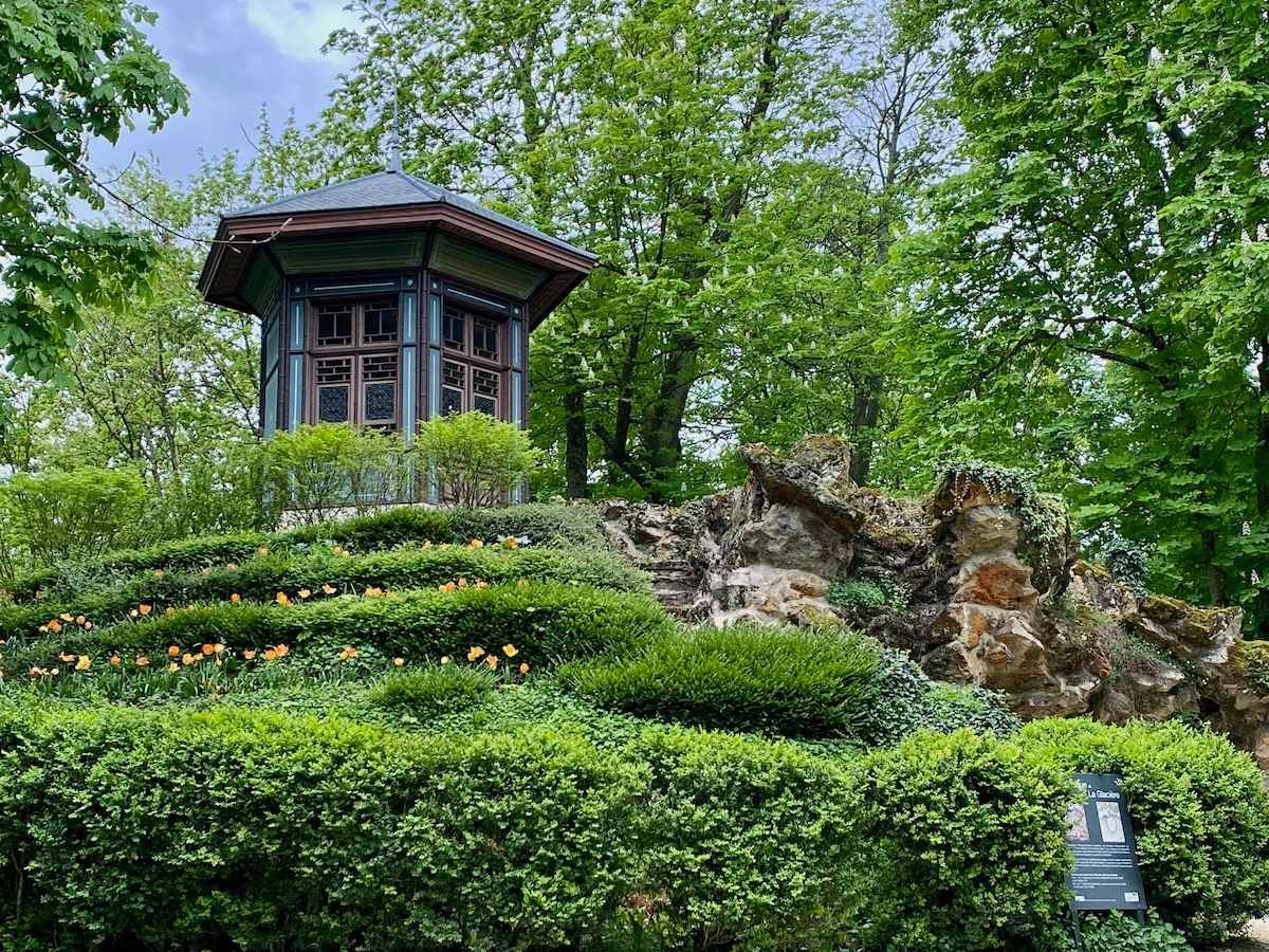 An Asian-inspired folly within the Caillebotte gardens.