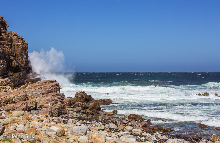 crashing waves at Cape of Good Hope, South Africa