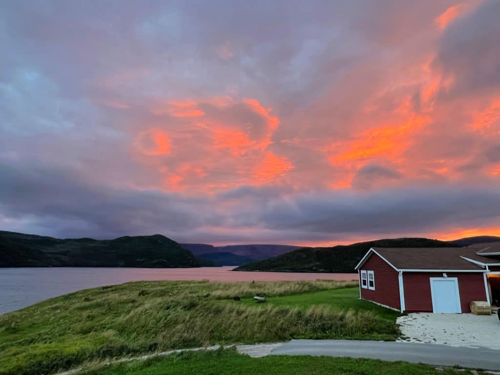 sunset at neddies' harbour newfoundland