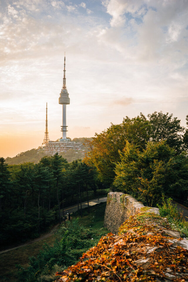 N Seoul Tower: A popular attraction in Seoul at sunrise