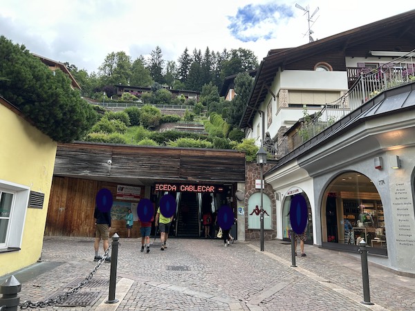 Accessing the Seceda cable car in Ortisei