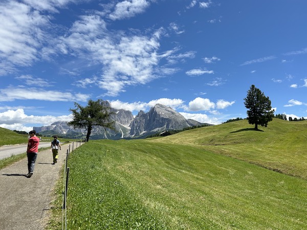 My kids exploring Alpe di Siusi