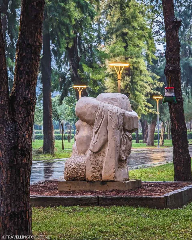 Head Statue at Karaalioglu Park in Antalya, Turkey