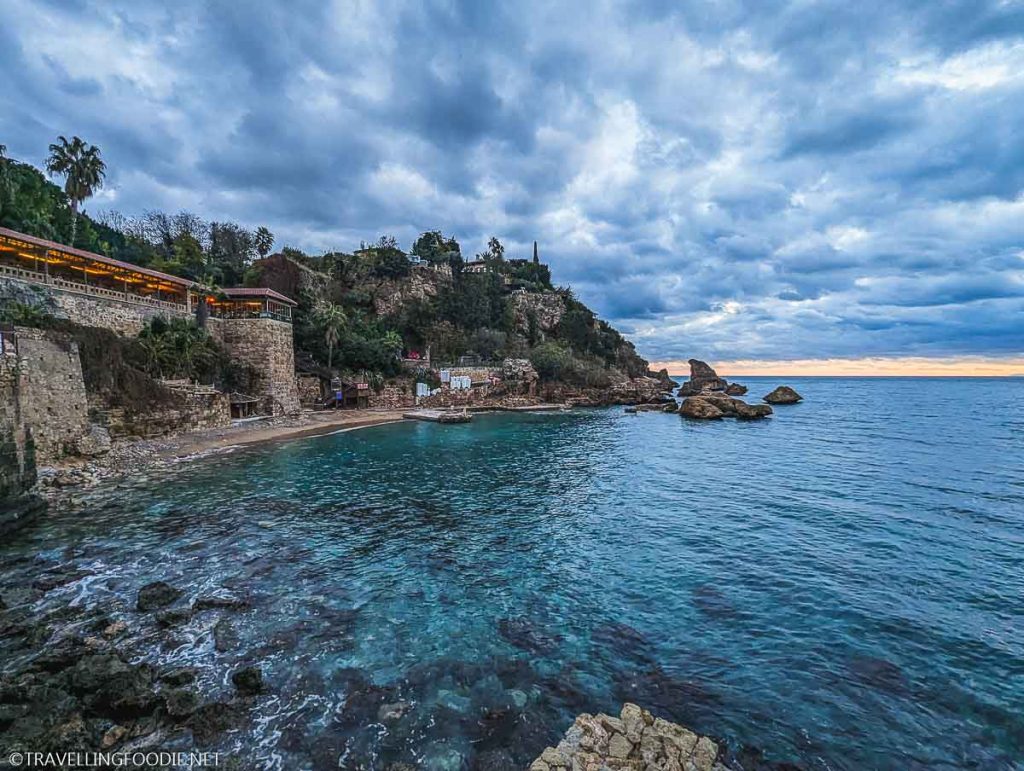 Mermerli Beach at Old Town Kaleici in Antalya, Turkey